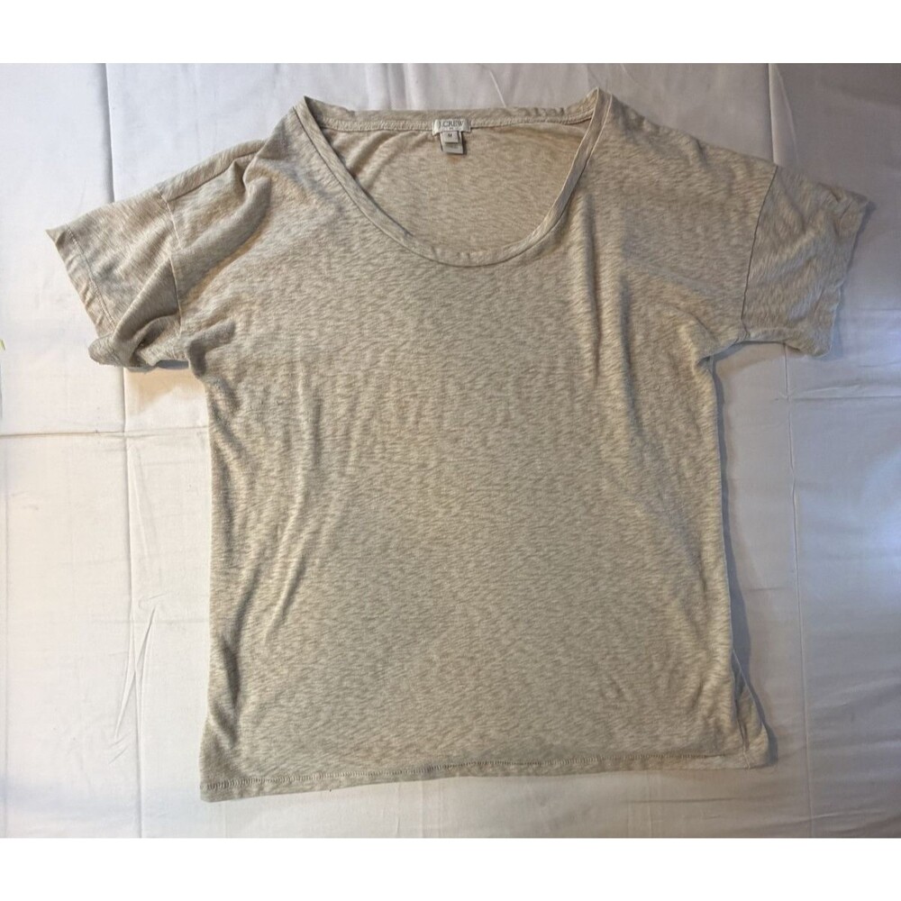 🩶✨ J.Crew Women's Cotton Slub Tee T-Shirt Gray Size Medium Soft Casual